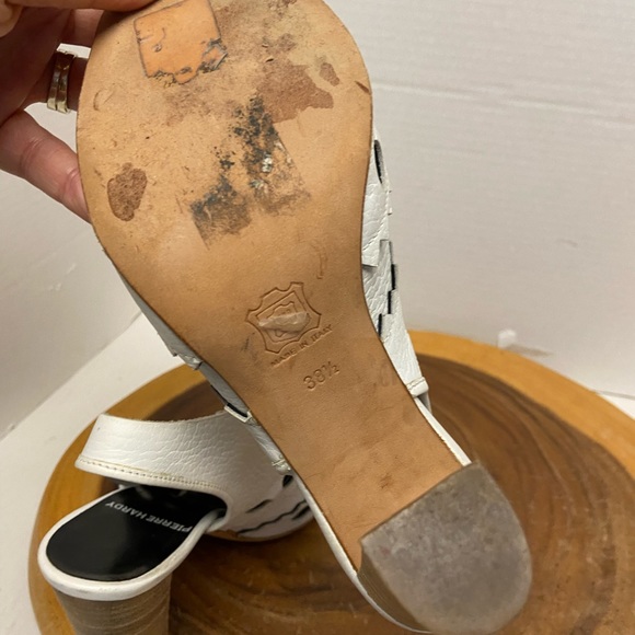 Pierre Hardy Cut Out Stenciled Peep Toe Leather Heels - Picture 10 of 10